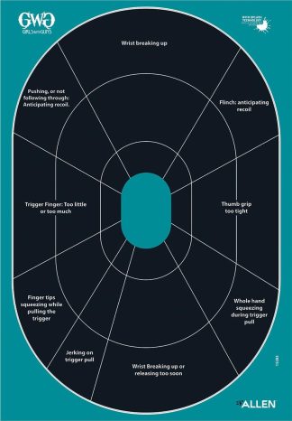 Allen Girls with Guns Splash Adhesive Oval Silhoutte Target 12x18 - 5/ct