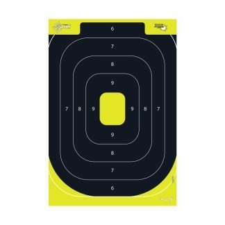Allen EZ Aim Splash Reactive Paper Target IPSC Silhouette 12.5"x18.25" Yellow and Black 30 per Pad