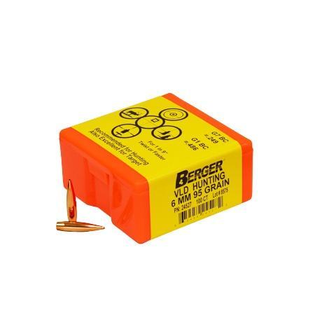 Berger Match Grade Hunting Bullets 6mm .243" 95 gr VLD Hunter 100/rd