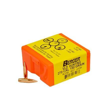 Berger Match Grade Hunting Bullets .270 cal .277" 150 gr VLD Hunter 100/ct