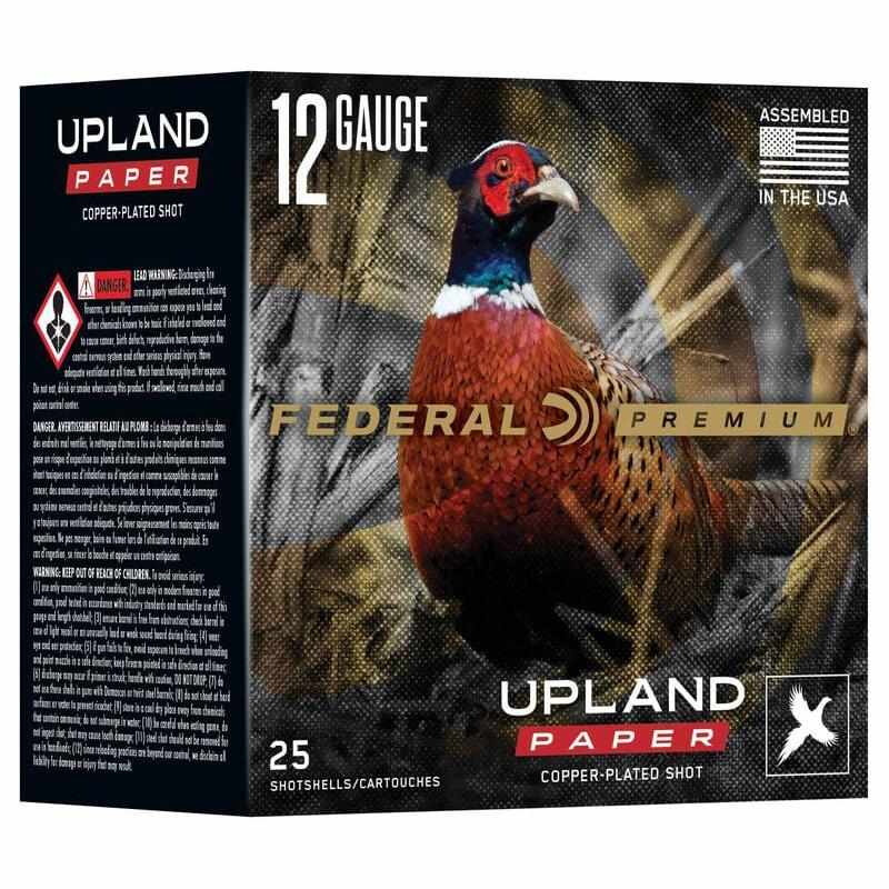 Federal Premium Upland Paper Shotshells 12ga 2-3/4" 1-1/4oz 1330 fps #4 25/ct