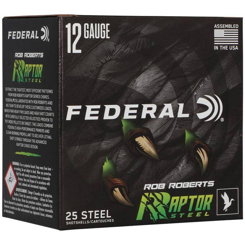 Federal Rob Roberts Raptor Steel Shotshells 12ga 3" 1-3/8oz 1400 fps #4 25/ct