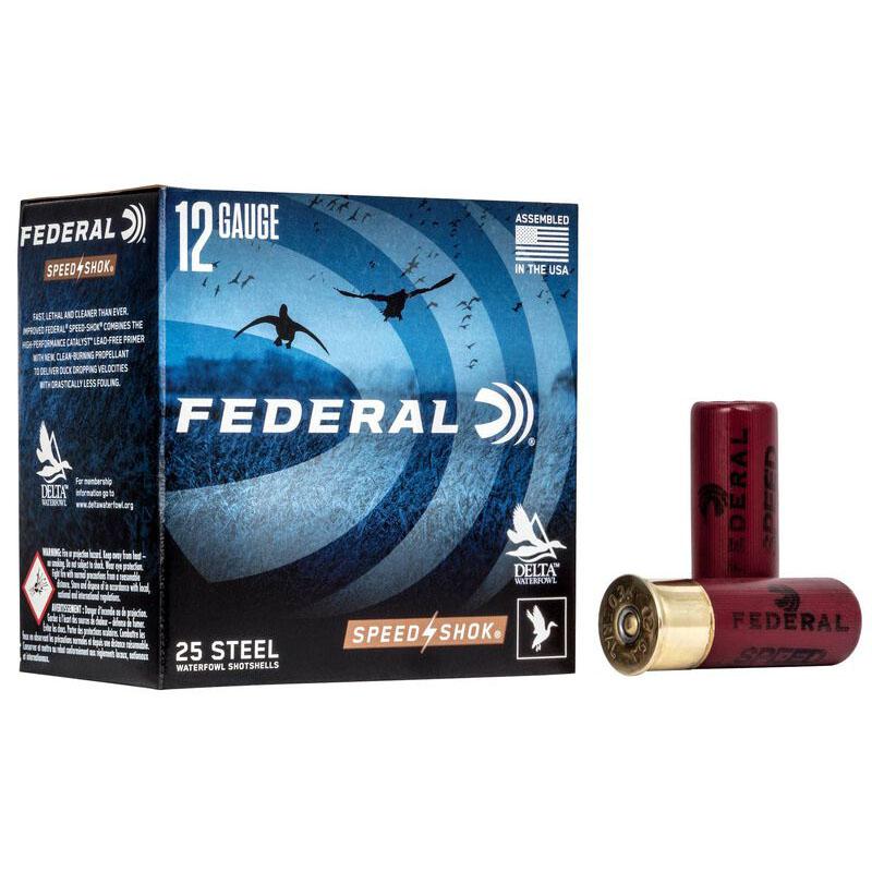 Federal Speed-Shok High Velocity Steel Shotshells 12ga 2-3/4" 1-1/8oz 1500 fps #2 Shot 25/ct