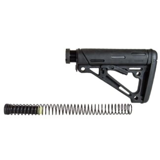 Hogue AR-15/M-16 OM Collapsible Buttstock Assembly with Buffer Tube and Hardware-Black Rubber