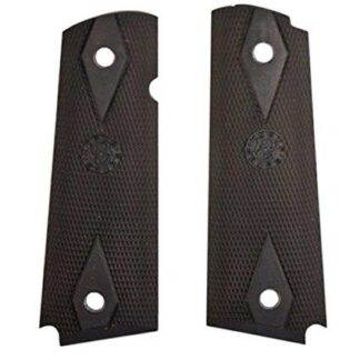 Hogue Colt Government Grips .45 1911 Rubber Grips Panels Checkered with Diamonds  - Black
