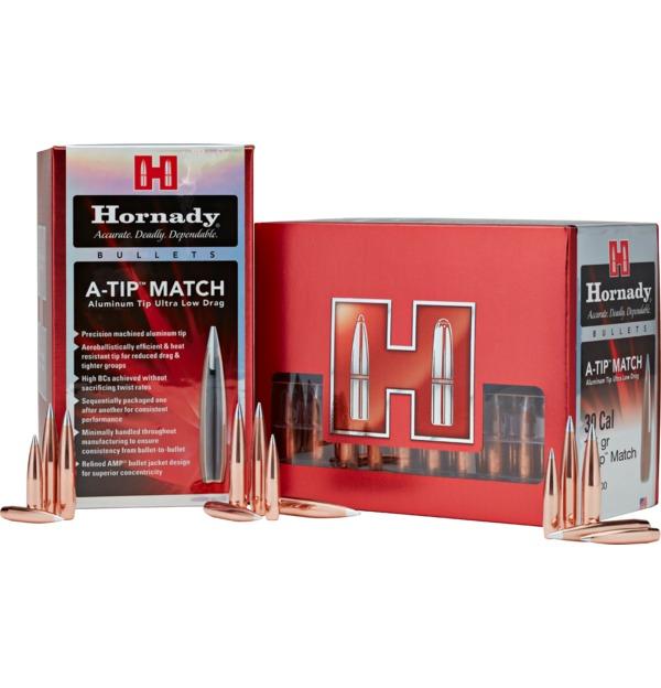 Hornady Aluminum A-Tip Match Rifle Bullets SEQUENTIAL 6mm .243" 110 gr (1-7.7") 500/ct