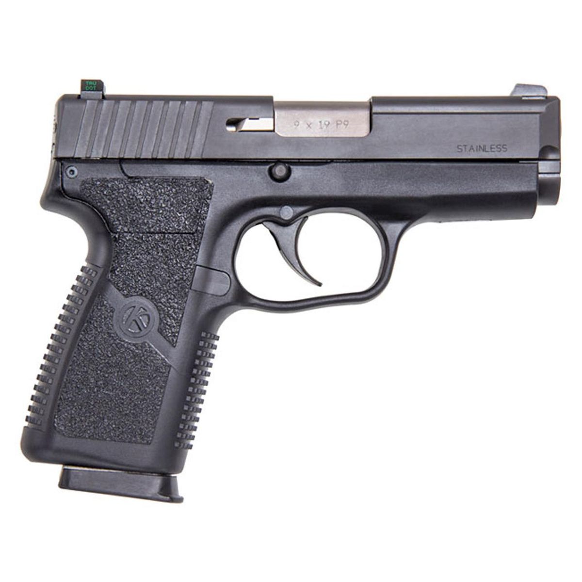 Kahr P9 Handgun 9mm Luger 7rd(2)&8rd(1) Magazines 3.6" Barrel Black Slide/Black Grip  Night Sights CA Compliant