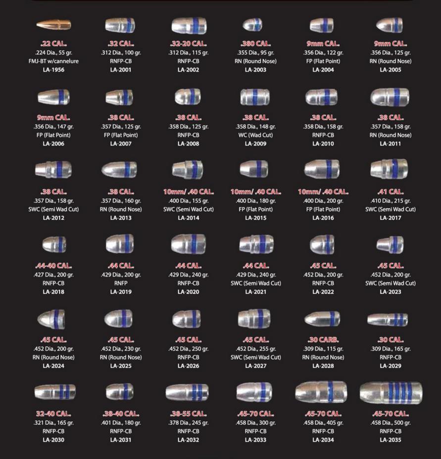 Lightning Ammo Lead Cast Handgun Bullets 9mm .356" 125 gr RN 100/ct Box