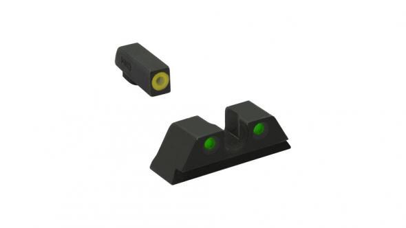 Meprolight ML41218 Hyper-Bright Yellow Ring Front/Green Rear Sights for Kimber 1911 Pistols