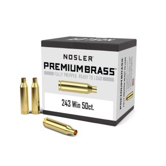 Nosler Unprimed Brass Rifle Cartridge Cases .243 Win 50/ct