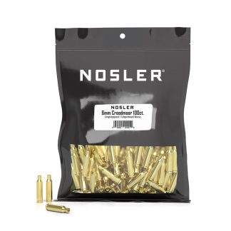 Nosler Unprimed Unprepped Brass Rifle Cartridge Cases 6mm Creedmoor 100/ct (BULK)