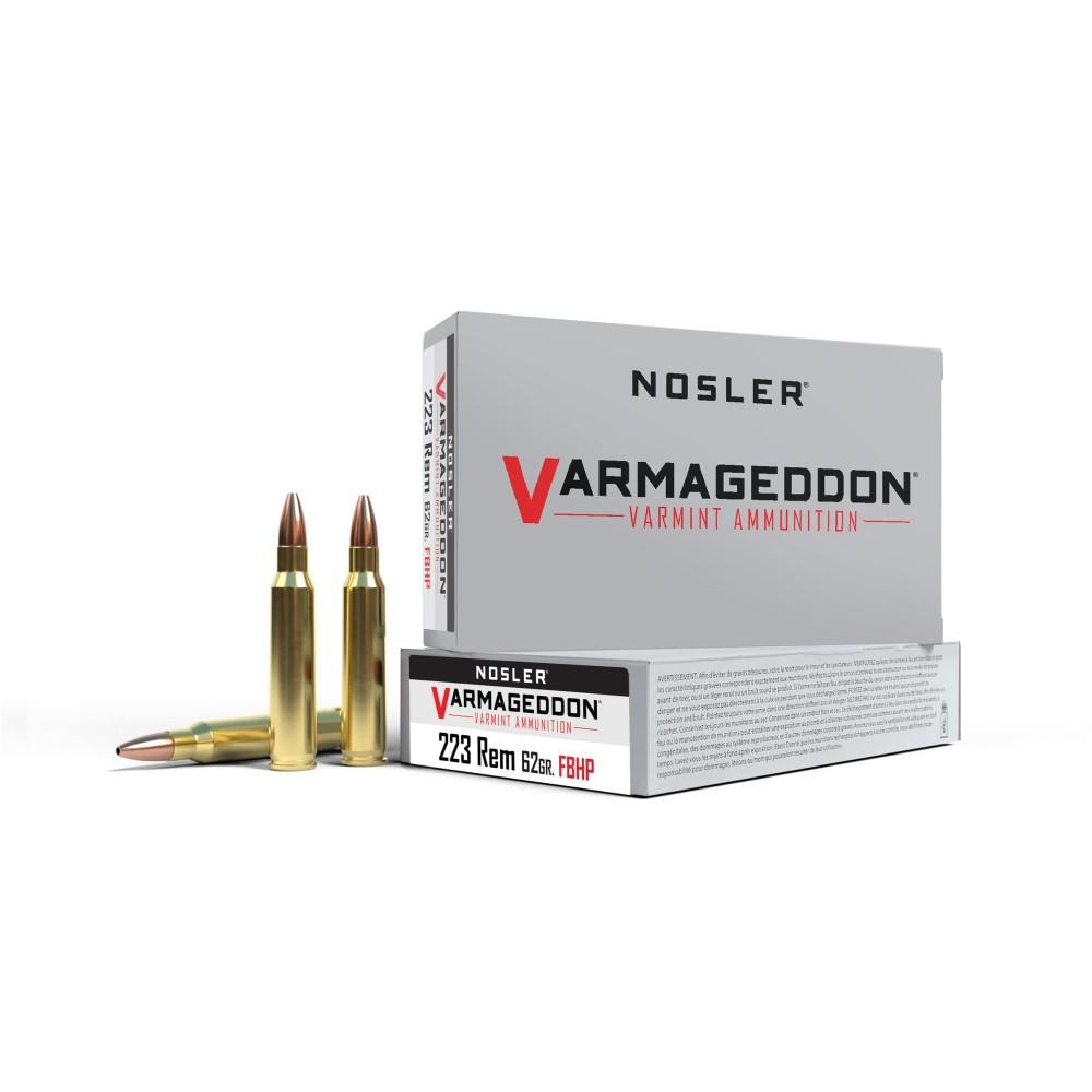 Nosler Varmegeddon Rifle Ammunition .223 Rem 62 gr FBHP 2950 fps 20/ct