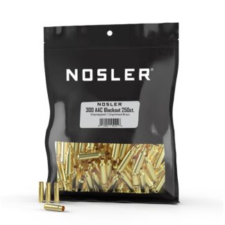 Nosler Unprimed Unprepped Brass Rifle Cartridge Cases .300 AAC Blackout 250/ct (BULK)