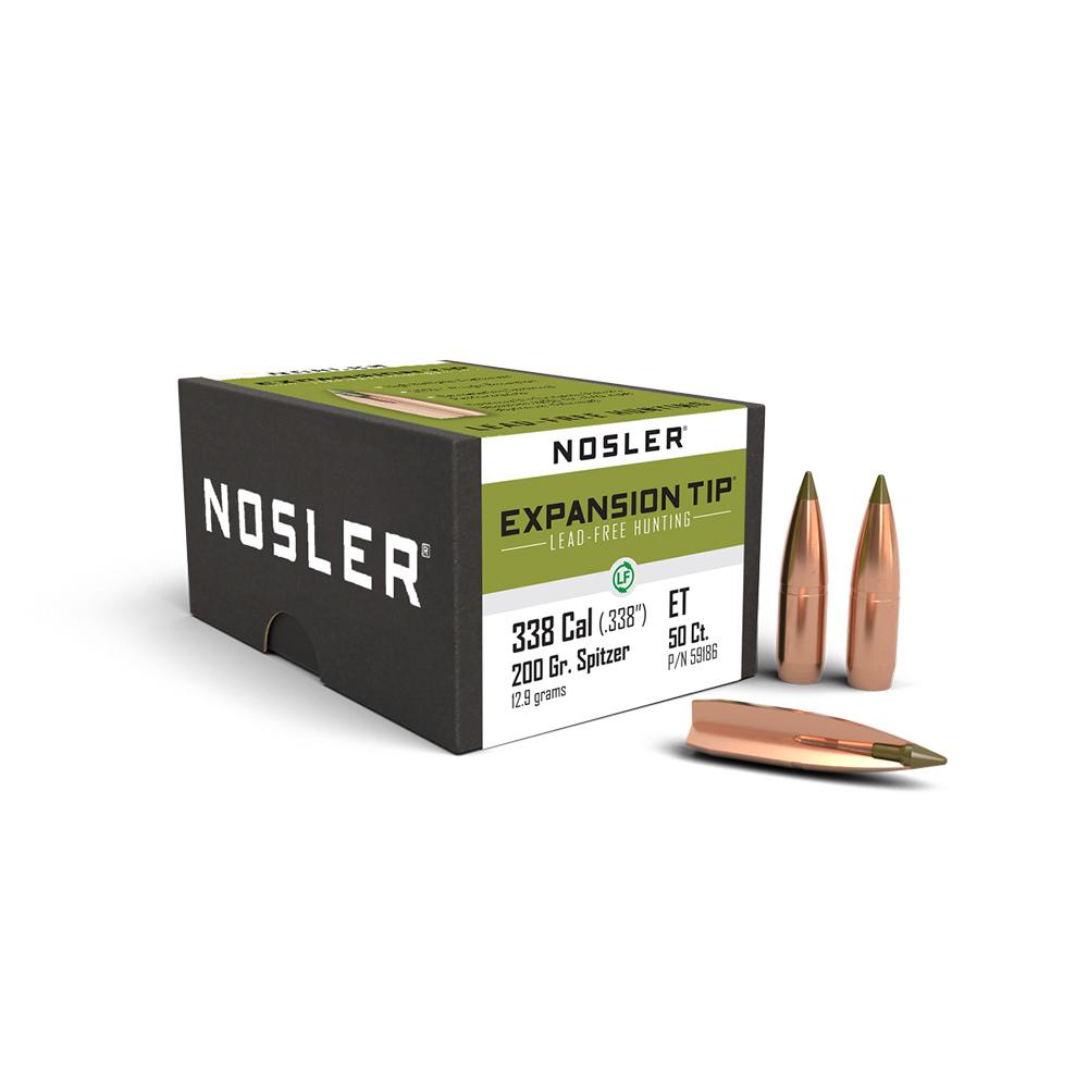 Nosler E-Tip Lead-Free Hunting Rifle Bullets .338 cal .338" 200 gr SPTZ E-TIP 50/ct