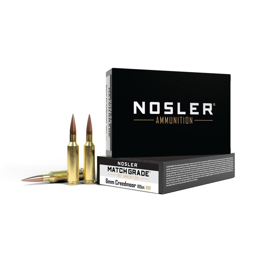 Nosler RDF Match Grade Rifle Ammunition 6mm Creedmoor 105gr OTM 3050 fps 20/ct