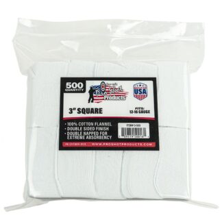 Pro-Shot 3" Square 100% Cotton Patches 500/ct