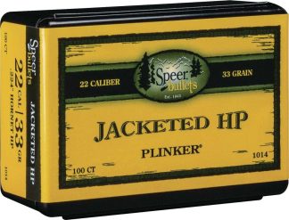 Speer Plinker Jacketed Rifle Bullet .22 Hornet .224" 33 gr Hornet JHP 100/ct