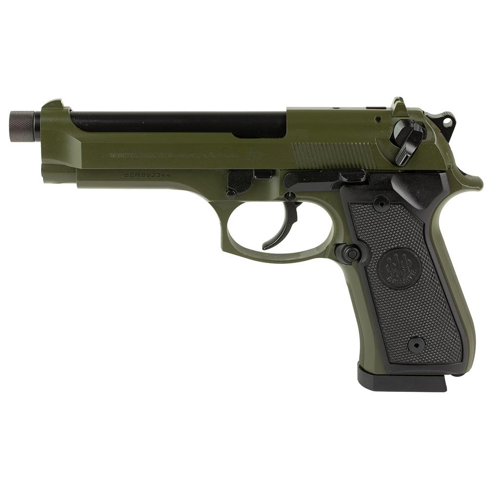Beretta 92FS Handgun 9mm Luger 18rd Magazines (2) 5.1" Threaded Barrel OD Green