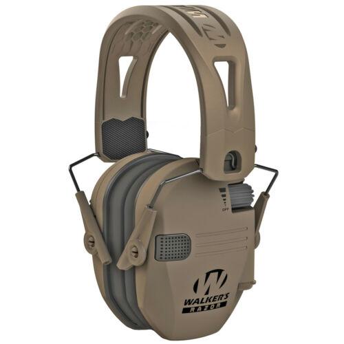 Walker's Razor Tacti-Grip Ear Muffs -FDE with FDE Band 23NRR