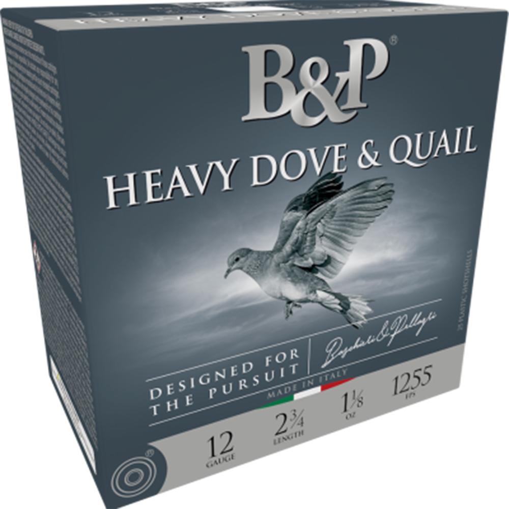 B&P Dove & Quail Shotshells 12 ga 2-3/4 In 1-1/8 oz #8 1255 fps 25/ct