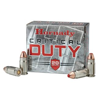 HORNADY CRITICAL DUTY 9MM+P LUGER 124GR 25RD BX 250RD CASE