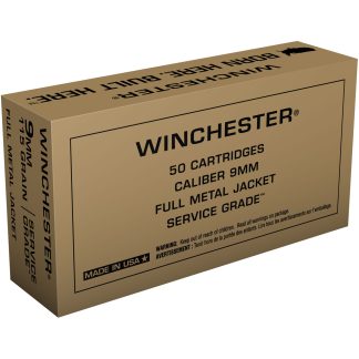 WINCHESTER SERVICE GRADE 9MM 115GR FMJ 50RD BOX 500RD CASE