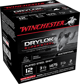 WINCHESTER DRYLOK SUPER STEEL 12G 3.5" 1.5OZ #2 SHT 25RD/250RD