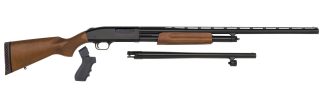 MOSSBERG 500 COMBO 12G 18.5"/28" WOOD W/ PSTL GRP 5RD