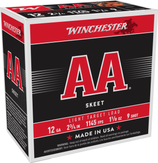 WINCHESTER AA LIGHT TARGET 12GA 2-3/4" 1-1/8OZ #9 25RD BX 250RD CASE