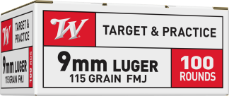 WINCHESTER USA 9MM 115GR FMJ 100RD BX 1000RD CASE