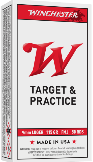 WINCHESTER USA 9MM 115GR FMJ 50RD BX 500RD CASE