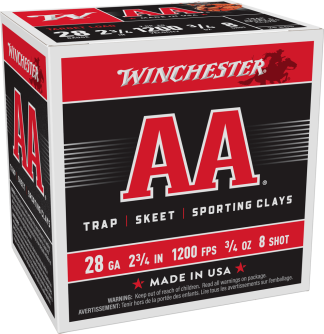 WINCHESTER AA 28GA 2-3/4" 3/4OZ #8 25RD BOX 250RD CASE