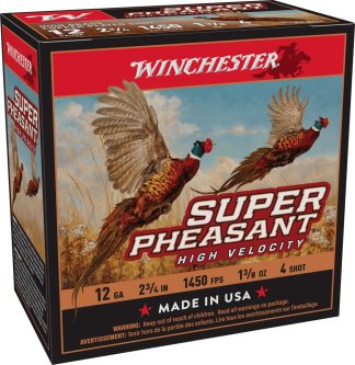 WINCHESTER SUPER PHEASANT HV 12GA 2-3/4" 1-3/8OZ #4 25RD BOX 250RD CASE