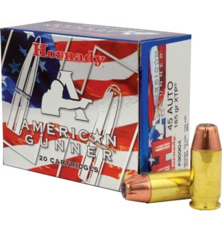 HORNADY AMERICAN GUNNER 45 AUTO 185GR XTP 20RD BX 200RD CASE