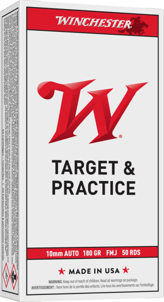 WINCHESTER USA 10MM 180GR FMJ BRASS 50RD BOX 500RD CS