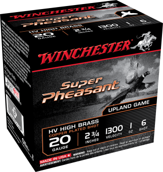 WINCHESTER SUPER PHEASANT 20GA 2.75" 1OZ #6 25RDS COPPR PLTD