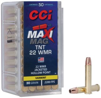 CCI 22 WMR  MAXI MAG 30GR TNT JHP 50 RD/BX 40 BX/CS