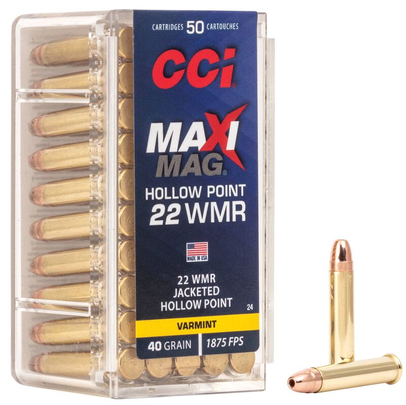 CCI 22 WMR MAXI MAG 40GR JHP * 50 RD/BX 40 BX/CS