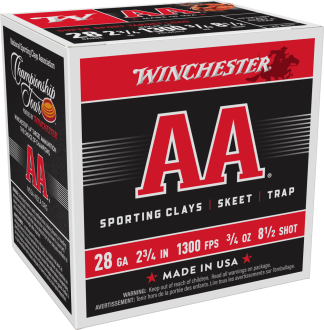 WINCHESTER 28 GA 2-3/4" #8.5 AA SUPER SPORT SC 3/4 OZ 25 RD/BX 10 BX/CS