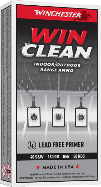 WINCHESTER 40 S&W SUPER-X TARGET WINCLEAN 180 GR 50 RD/BX 10 BX/CS