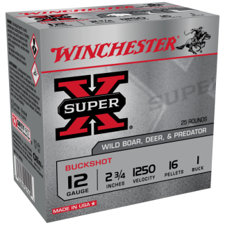 WINCHESTER SUPER X 12 GA 2-3/4" BUCKSHOT 1 25 RD/BX 10 BX/CS