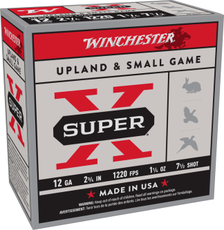 WINCHESTER SUPER X UPLAND 12 GA 2-3/4" #7.5 1-1/4 OZ 25 RD/BX 10 BX/CS