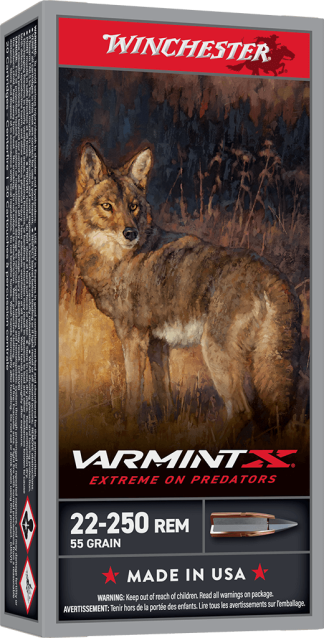 WINCHESTER 22-250 REM VARMINTX XP 55 GR 20 RD/BX 10 BX/CS