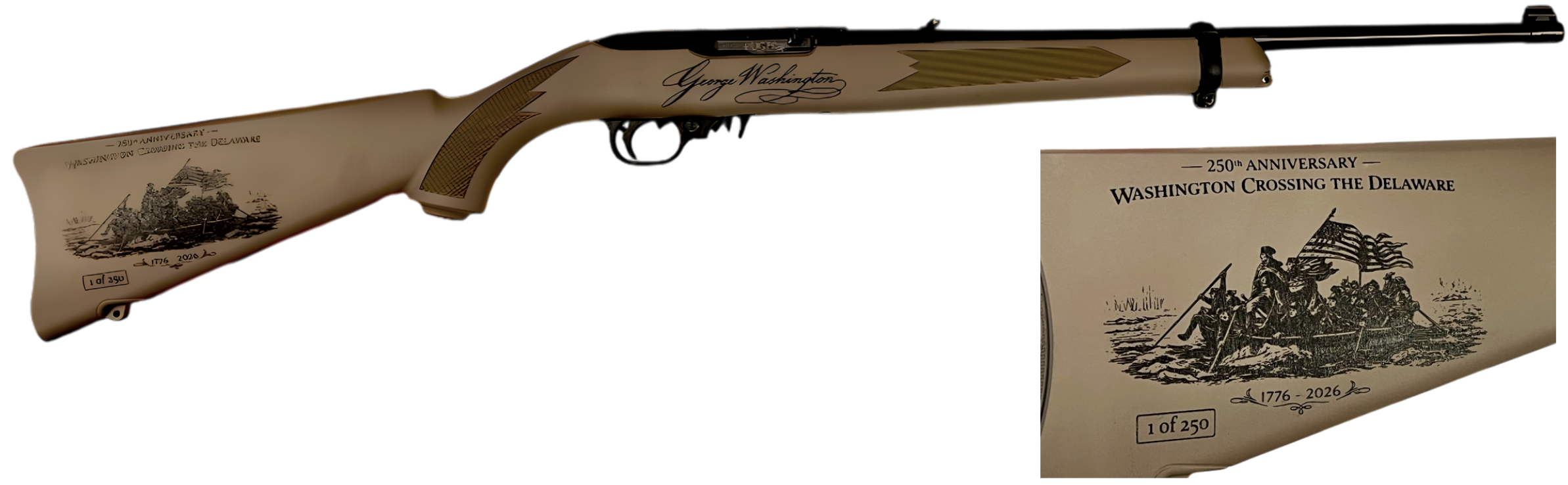 RUGER 250TH ANNIVERSARY GEORGE WASHINGTON 10/22 22LR RIFLE 18.50" 1-10RD MAG