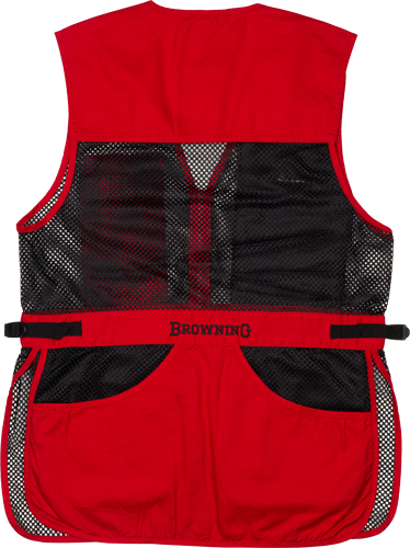 BROWNING MESH SHOOTING VEST - R-HAND LG BLACK/RED TRIM