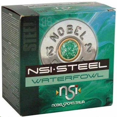 Nobel Sport Italia 12 Gauge Ammunition Steel Waterfowl ANS123ST2 3" #2 Steel Shot 1-1/4oz 1450fps CASE 250 Rounds