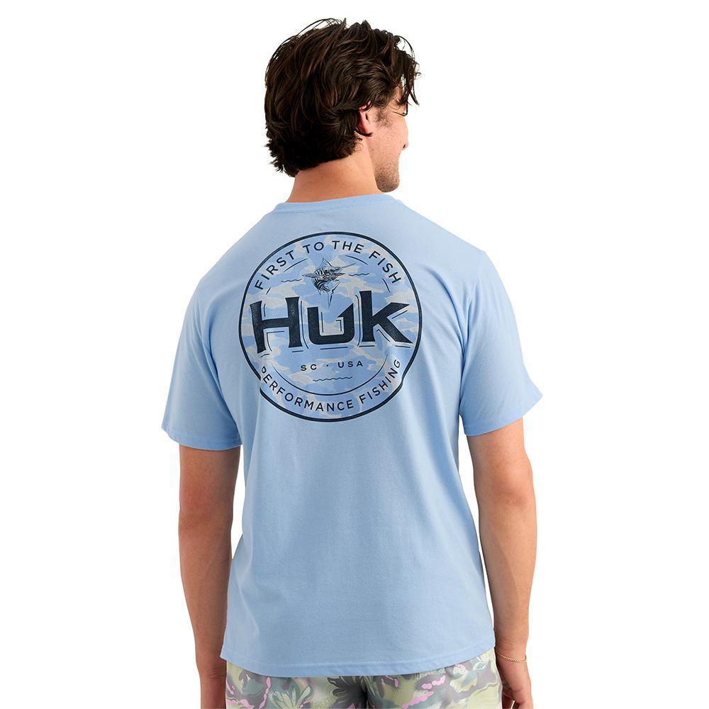 Huk Marlin Circle Short Sleeve Pocket Shirt Cerulean S