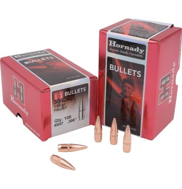 Hornady Traditional & FMJ Bullets .30 cal .308" 150 gr FMJ-BT CANN 100/ct