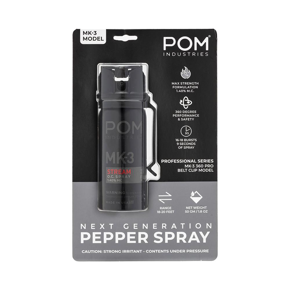 POM Pepper Spray MK3 Professional Model Black 2 oz