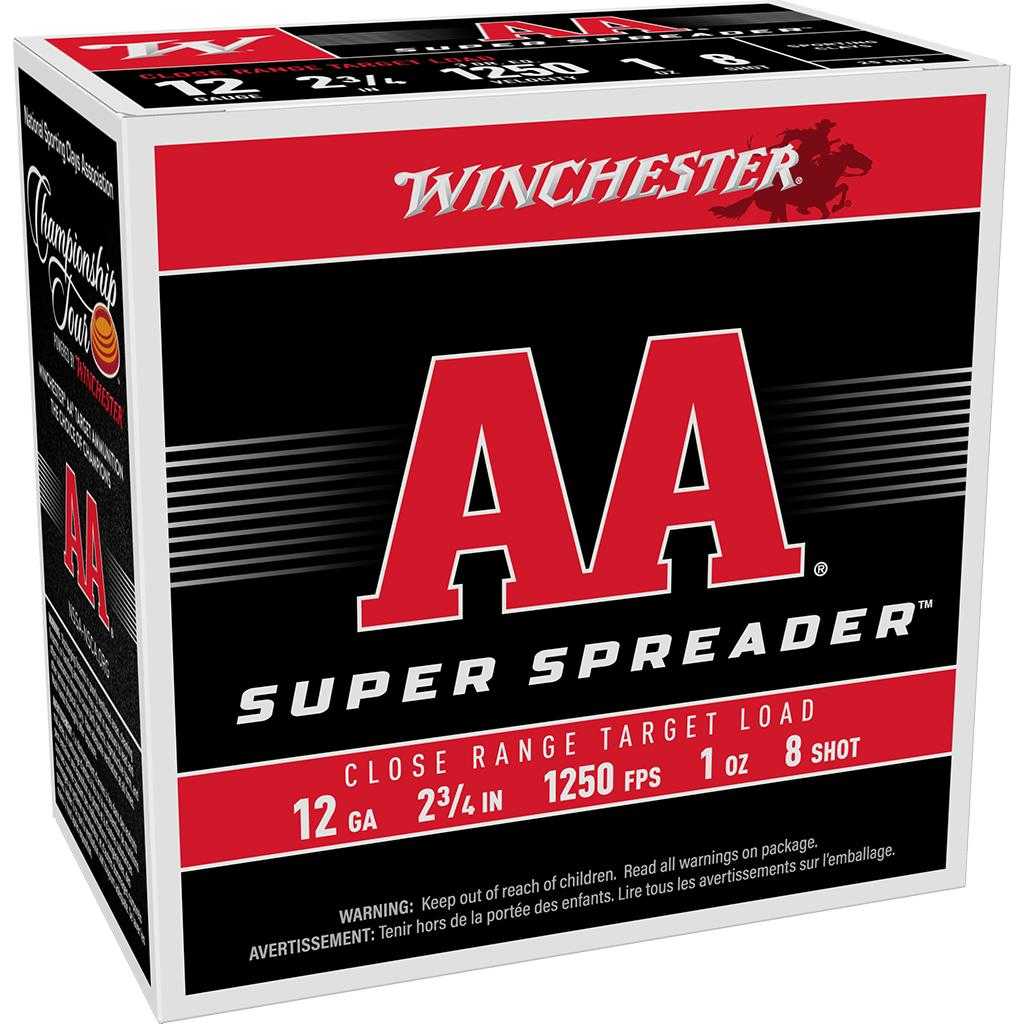 Winchester AA Super Spreader Shotshells 12ga 2-3/4" 1oz 1250 fps 25/ct